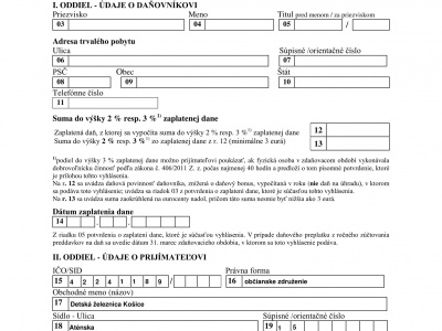 2 % z dane je možné darovať do konca apríla