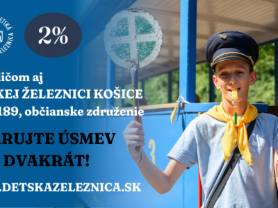 Darujte 2 % rodičom aj Detskej železnici!