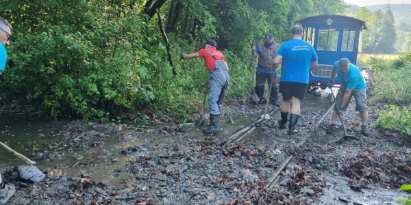 Zaplavená trať detskej železnice