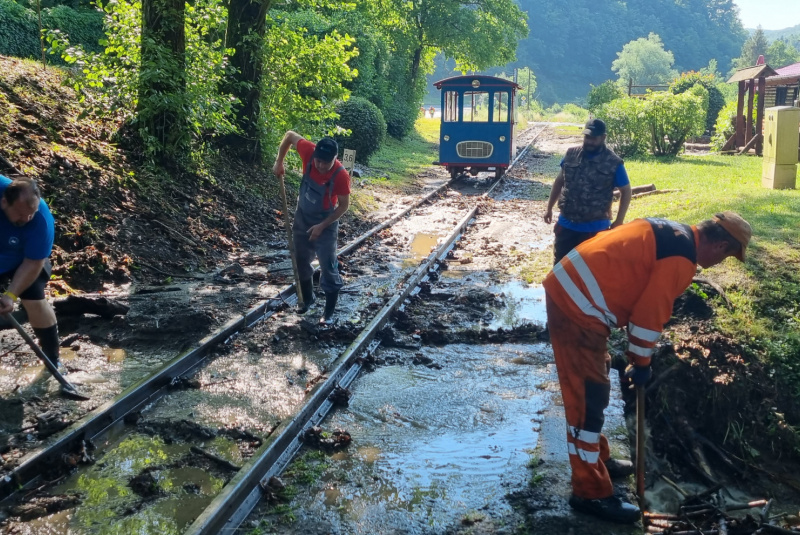  Zaplavená trať detskej železnice