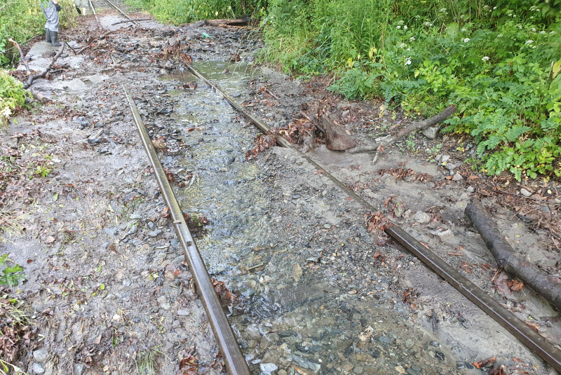  Zaplavená trať detskej železnice
