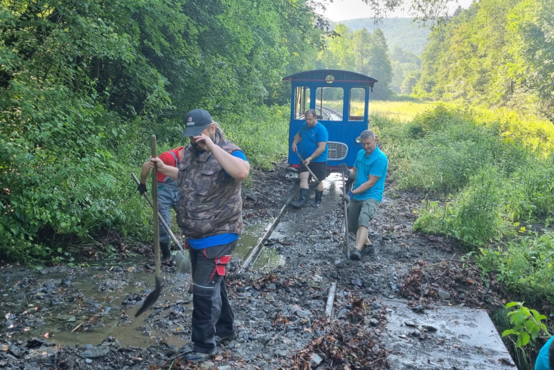 Zaplavená trať detskej železnice