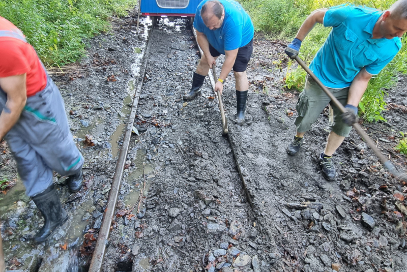 Zaplavená trať detskej železnice