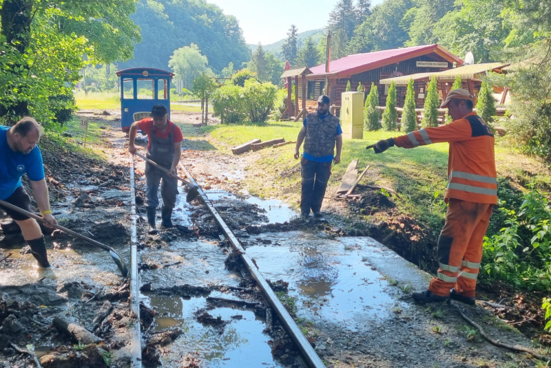 Zaplavená trať detskej železnice