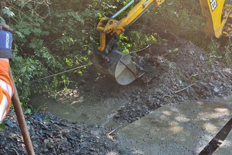 Zaplavená trať detskej železnice