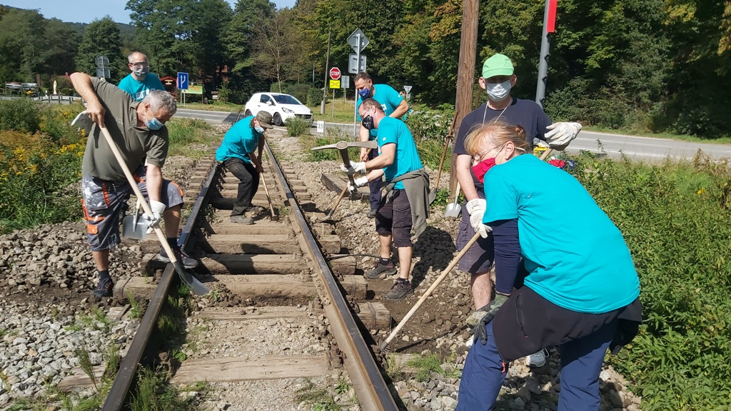Hutníci na detskej železnici