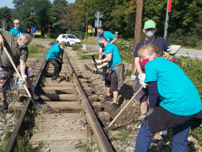 Hutníci na detskej železnici
